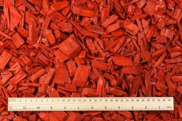 Colored wood chips mulch RED